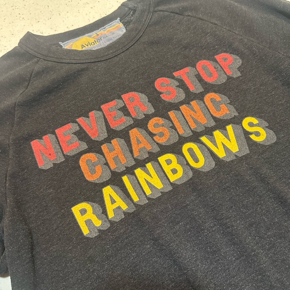 Aviator Nation EUC NEVER STOP CHASING RAINBOWS CREW SWEATSHIRT - Picture 5 of 14